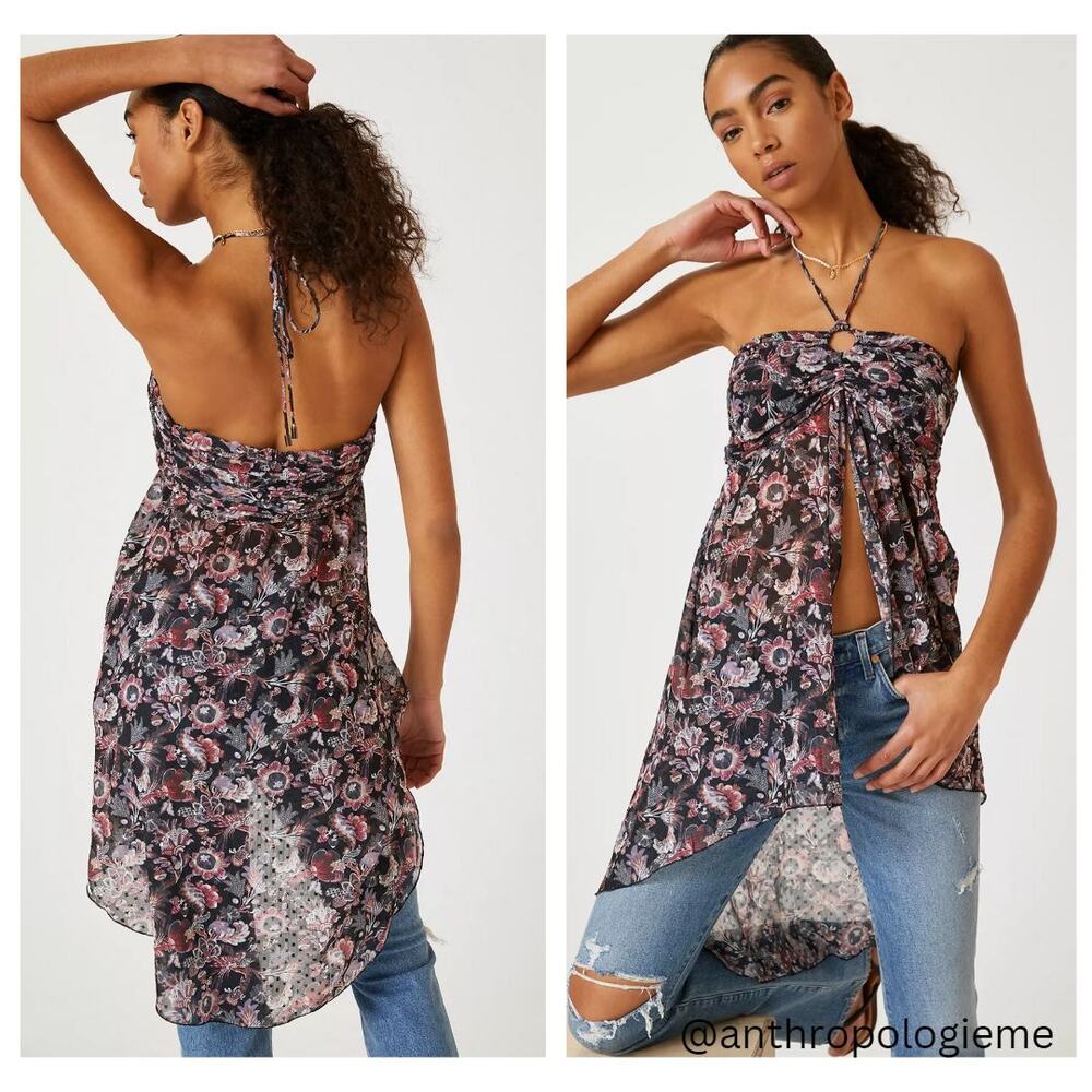 New Anthropologie Open-Front Halter Top - XS - Elegant & Chic